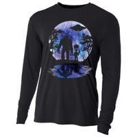 Alien Bigfoot Moon Sasquatch Ufo Extraterrestrial Cooling Performance Long Sleeve Crew