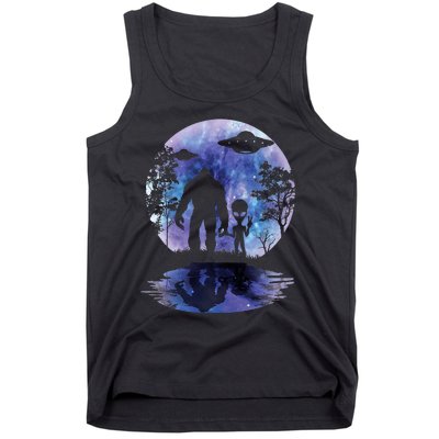 Alien Bigfoot Moon Sasquatch Ufo Extraterrestrial Tank Top