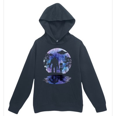 Alien Bigfoot Moon Sasquatch Ufo Extraterrestrial Urban Pullover Hoodie