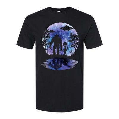 Alien Bigfoot Moon Sasquatch Ufo Extraterrestrial Softstyle CVC T-Shirt