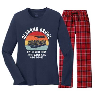 Alabama Brawl Montgomery Riverfront Brawl Alabama Boat Fight Women's Long Sleeve Flannel Pajama Set 