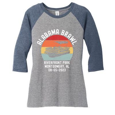 Alabama Brawl Montgomery Riverfront Brawl Alabama Boat Fight Women's Tri-Blend 3/4-Sleeve Raglan Shirt