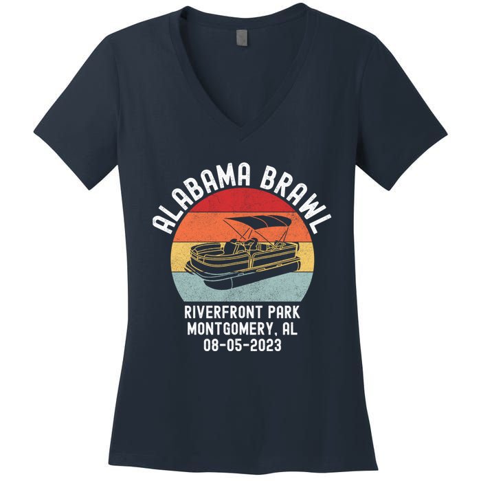 Alabama Brawl Montgomery Riverfront Brawl Alabama Boat Fight Women's V-Neck T-Shirt