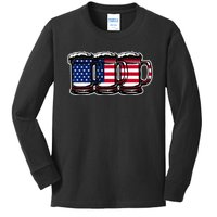 America Beer Mugs Kids Long Sleeve Shirt