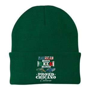 American Born Mexican Blood Proud Chicano Culture Lowriders Knit Cap Winter Beanie