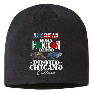 American Born Mexican Blood Proud Chicano Culture Lowriders Sustainable Beanie