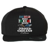 American Born Mexican Blood Proud Chicano Culture Lowriders Wool Snapback Cap