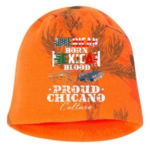 American Born Mexican Blood Proud Chicano Culture Lowriders Kati - Camo Knit Beanie