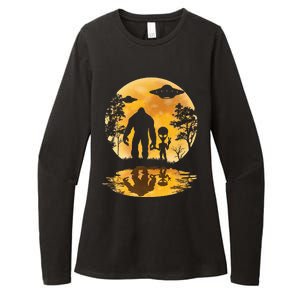 Alien Bigfoot Moon Sasquatch Ufo Extraterrestrial Womens CVC Long Sleeve Shirt