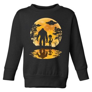 Alien Bigfoot Moon Sasquatch Ufo Extraterrestrial Toddler Sweatshirt