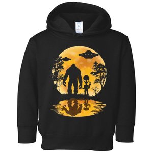 Alien Bigfoot Moon Sasquatch Ufo Extraterrestrial Toddler Hoodie