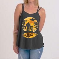 Alien Bigfoot Moon Sasquatch Ufo Extraterrestrial Women's Strappy Tank