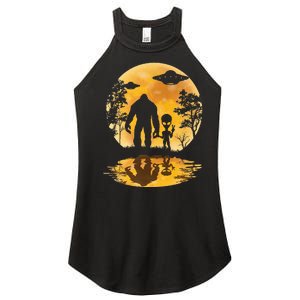 Alien Bigfoot Moon Sasquatch Ufo Extraterrestrial Women's Perfect Tri Rocker Tank