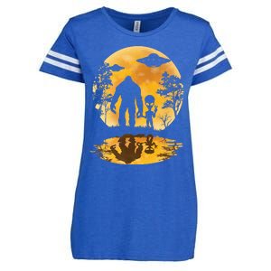 Alien Bigfoot Moon Sasquatch Ufo Extraterrestrial Enza Ladies Jersey Football T-Shirt