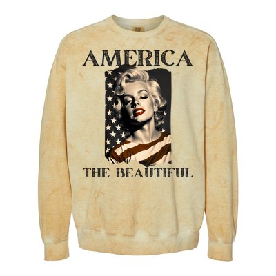 America Beautiful Marilyn My Sister Marilyn American Flag Gift Colorblast Crewneck Sweatshirt