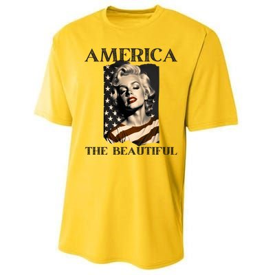 America Beautiful Marilyn My Sister Marilyn American Flag Gift Performance Sprint T-Shirt