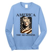 America Beautiful Marilyn My Sister Marilyn American Flag Gift Long Sleeve Shirt