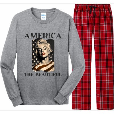 America Beautiful Marilyn My Sister Marilyn American Flag Gift Long Sleeve Pajama Set