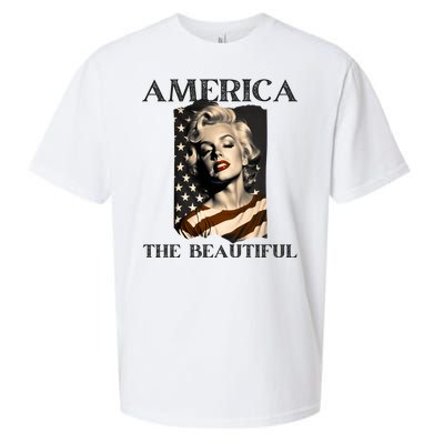 America Beautiful Marilyn My Sister Marilyn American Flag Gift Sueded Cloud Jersey T-Shirt