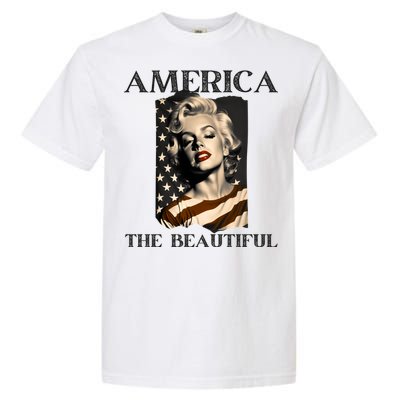 America Beautiful Marilyn My Sister Marilyn American Flag Gift Garment-Dyed Heavyweight T-Shirt