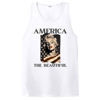 America Beautiful Marilyn My Sister Marilyn American Flag Gift PosiCharge Competitor Tank