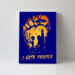 Alien Bigfoot Middle Finger I Hate People Funny Camping Canvas