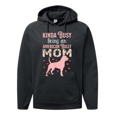 American Bully Mom Shirt Pitty Pitties Bulldog Mama Gift Performance Fleece Hoodie