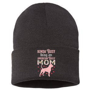 American Bully Mom Shirt Pitty Pitties Bulldog Mama Gift Sustainable Knit Beanie