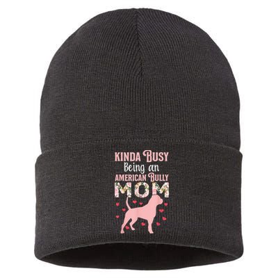 American Bully Mom Shirt Pitty Pitties Bulldog Mama Gift Sustainable Knit Beanie