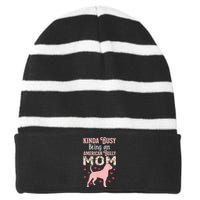 American Bully Mom Shirt Pitty Pitties Bulldog Mama Gift Striped Beanie with Solid Band