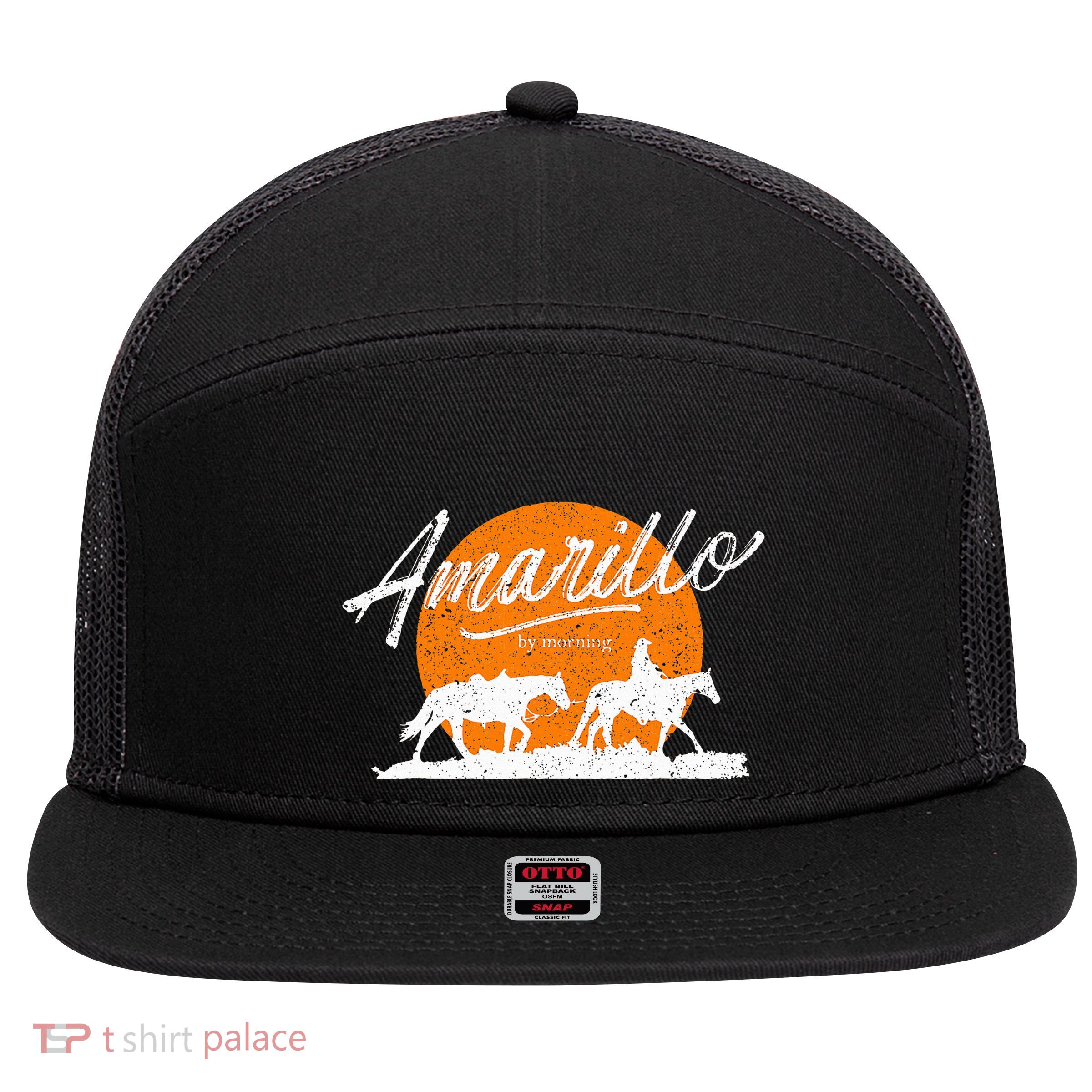 Amarillo By Morning Country Music Western 7 Panel Mesh Trucker Snapback Hat