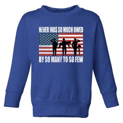 America Brave Military Soldier Us Flag Veteran Gift Toddler Sweatshirt