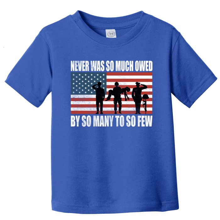 America Brave Military Soldier Us Flag Veteran Gift Toddler T-Shirt