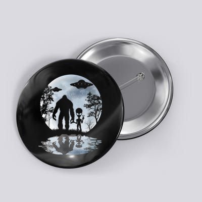 Alien Bigfoot Moon Sasquatch UFO Extraterrestrial Men Women Button