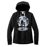 Alien Bigfoot Moon Sasquatch UFO Extraterrestrial Men Women Women's Fleece Hoodie