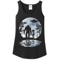 Alien Bigfoot Moon Sasquatch UFO Extraterrestrial Men Women Ladies Essential Tank