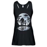 Alien Bigfoot Moon Sasquatch UFO Extraterrestrial Men Women Ladies Essential Flowy Tank