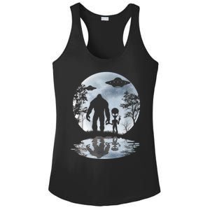 Alien Bigfoot Moon Sasquatch UFO Extraterrestrial Men Women Ladies PosiCharge Competitor Racerback Tank