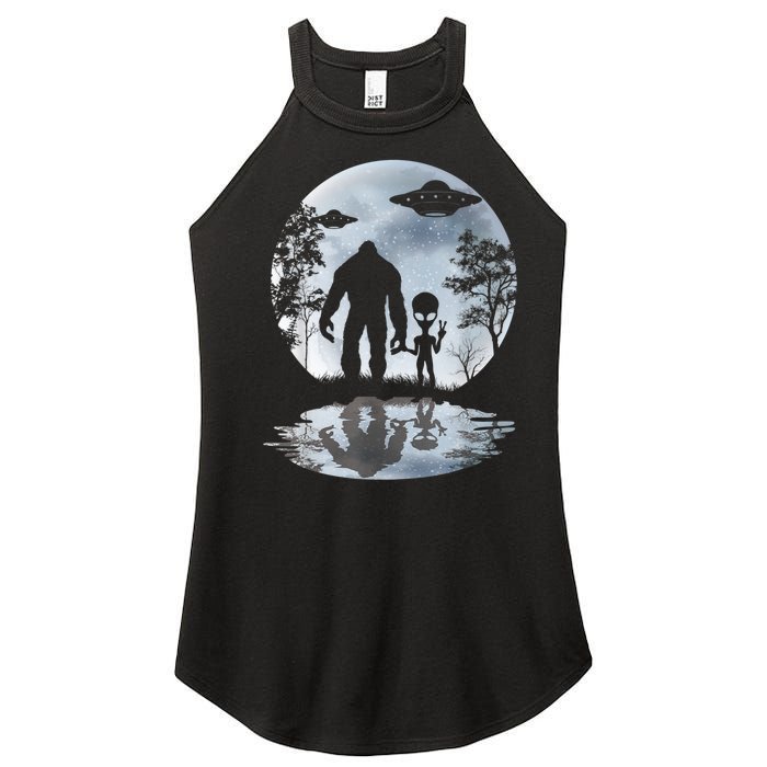 Alien Bigfoot Moon Sasquatch UFO Extraterrestrial Men Women Women's Perfect Tri Rocker Tank