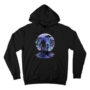 Alien Bigfoot Moon Sasquatch UFO Extraterrestrial Men Women Hoodie