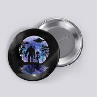 Alien Bigfoot Moon Sasquatch UFO Extraterrestrial Men Women Button