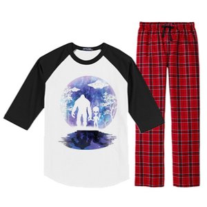 Alien Bigfoot Moon Sasquatch UFO Extraterrestrial Men Women Raglan Sleeve Pajama Set