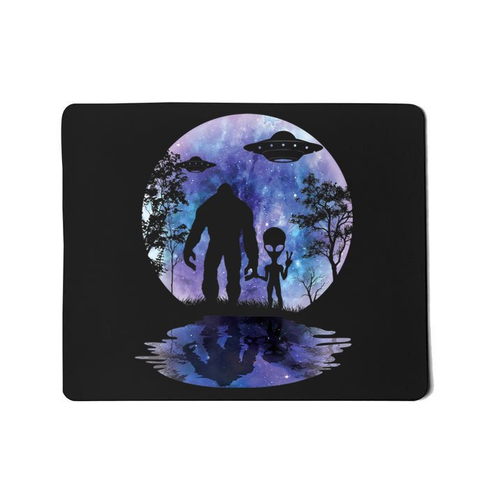 Alien Bigfoot Moon Sasquatch UFO Extraterrestrial Men Women Mousepad