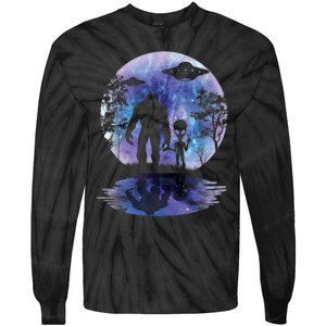 Alien Bigfoot Moon Sasquatch UFO Extraterrestrial Men Women Tie-Dye Long Sleeve Shirt