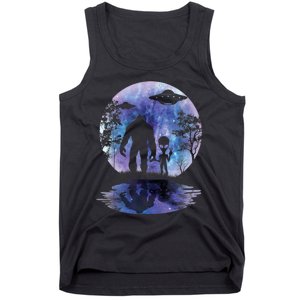 Alien Bigfoot Moon Sasquatch UFO Extraterrestrial Men Women Tank Top