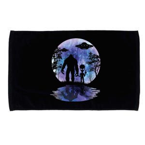 Alien Bigfoot Moon Sasquatch UFO Extraterrestrial Men Women Microfiber Hand Towel