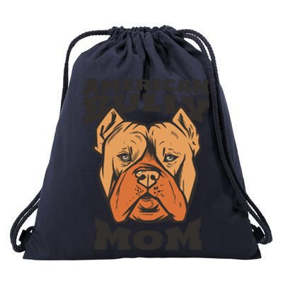 American Bully Mom Drawstring Bag