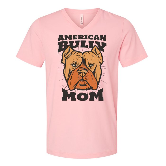 American Bully Mom V-Neck T-Shirt