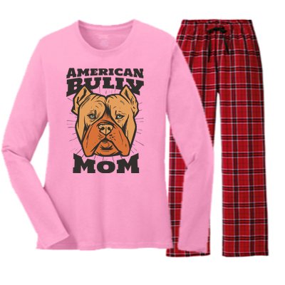 American Bully Mom Women's Long Sleeve Flannel Pajama Set 