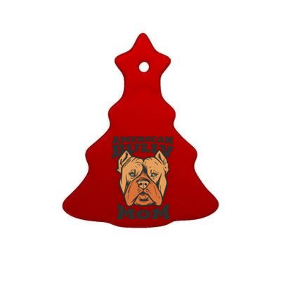 American Bully Mom Ceramic Tree Ornament